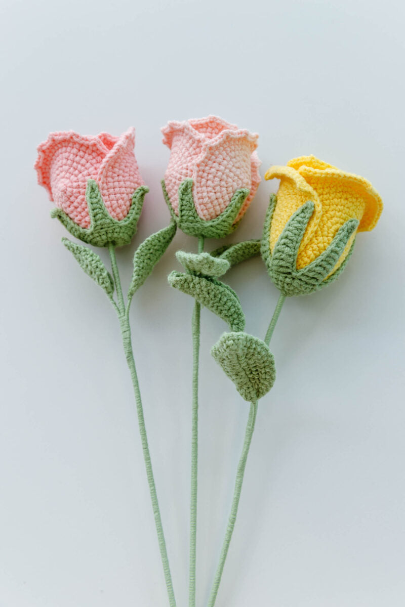 Handmade Crochet Flower Shaded Rose