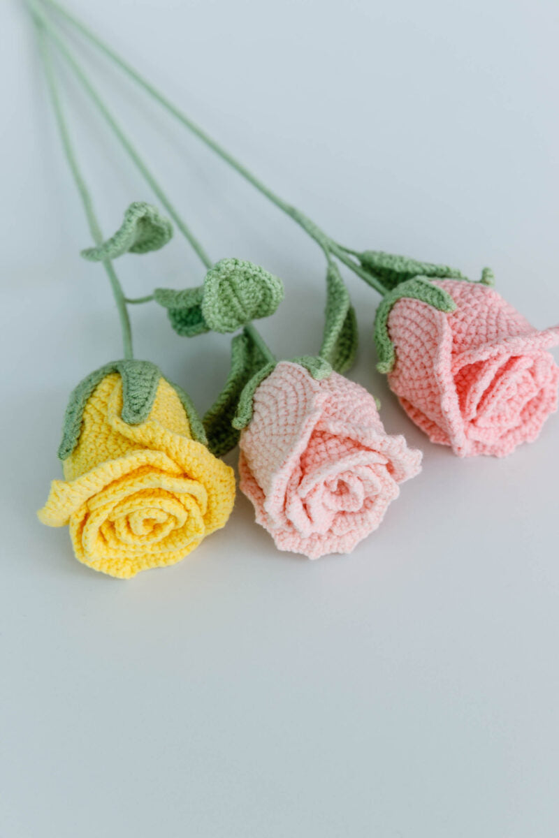 Handmade Crochet Flower Shaded Rose