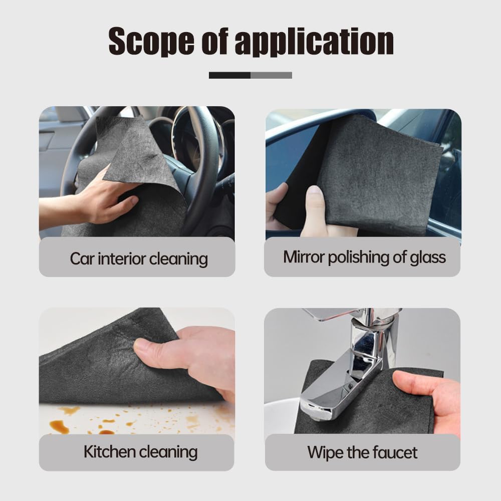 Thickened Magic Cleaning Cloth, 2025 Upgraded Reuseable Window Cleaning Cloth Set with Streak Free Microfiber Cloth, Microfiber Cleaning Rag for Glass, Cars, Kitchen, Bathroom (10PC(11.81X11.81 in))