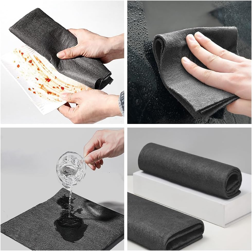 Thickened Magic Cleaning Cloth, 2025 Upgraded Reuseable Window Cleaning Cloth Set with Streak Free Microfiber Cloth, Microfiber Cleaning Rag for Glass, Cars, Kitchen, Bathroom (10PC(11.81X11.81 in))