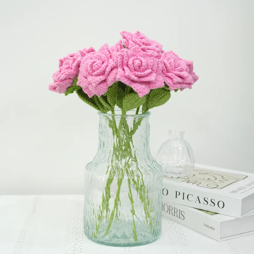 Crochet Hybrid Tea Rose Bouquet Kits