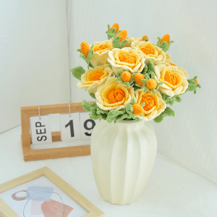 Crochet Rosa Chinensis Bouquet Kits