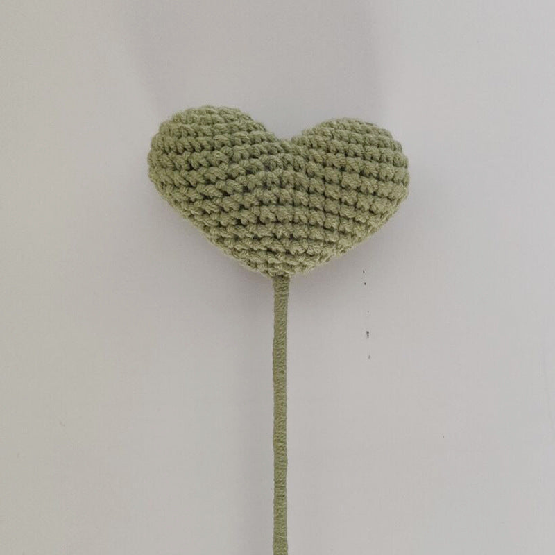 Crochet Heart-Shaped Flowers (Multicolor Options, DIY Floral Arrangement)