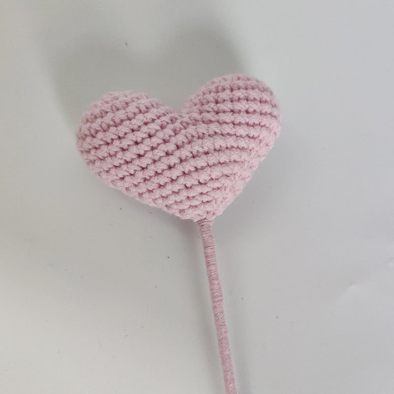 Crochet Heart-Shaped Flowers (Multicolor Options, DIY Floral Arrangement)