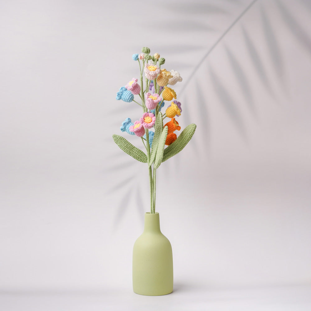 Handmade Knitted Lily of the Valley – Gradient Color (Bouquet Accessory)