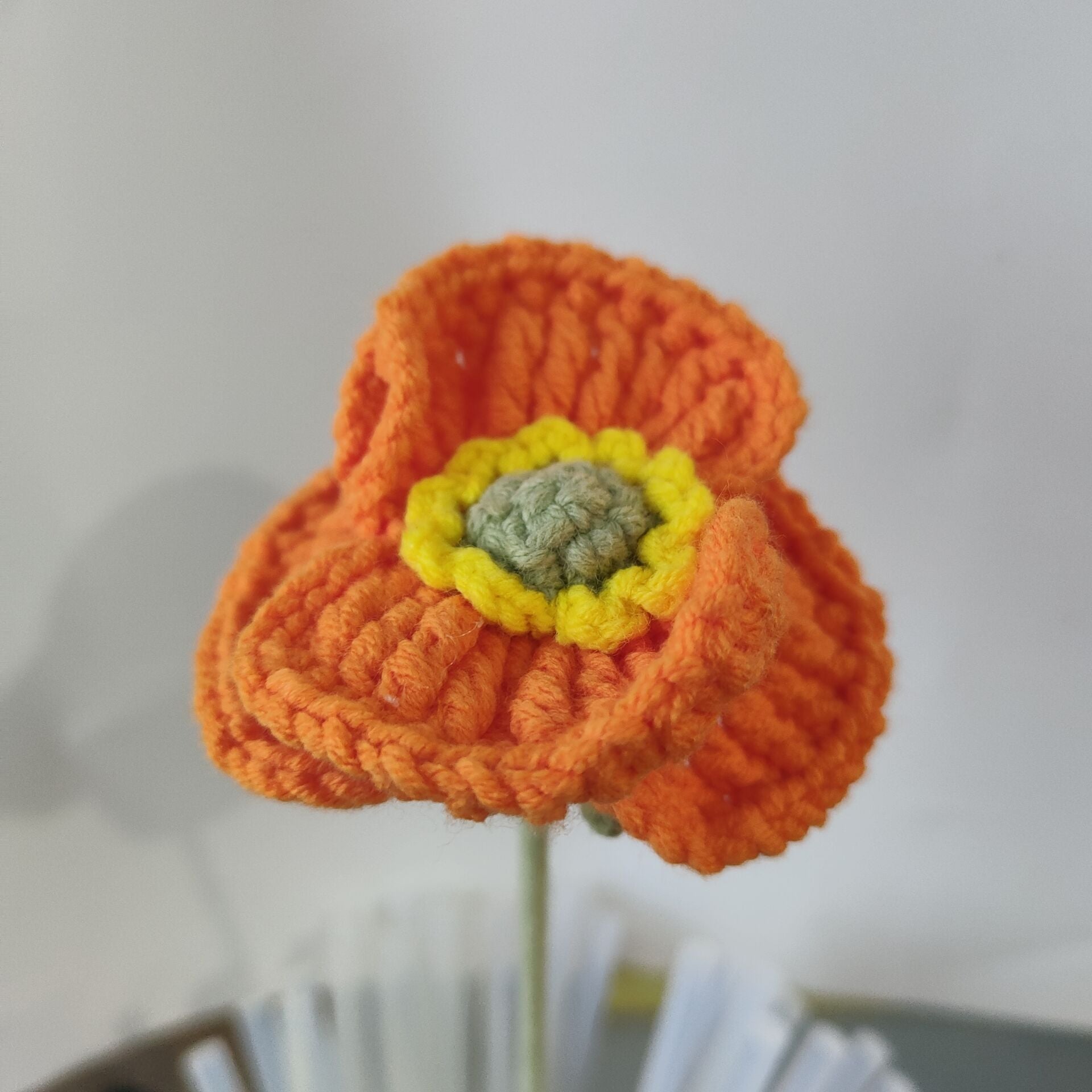 Crochet Poppy Flower (Multicolor Options, DIY Floral Arrangement)