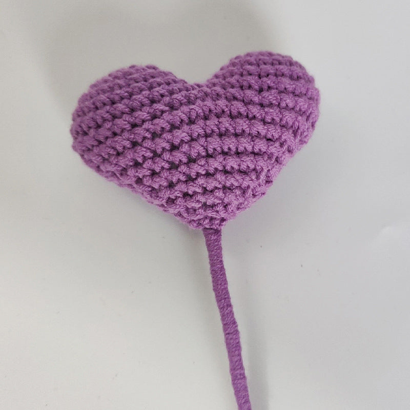 Crochet Heart-Shaped Flowers (Multicolor Options, DIY Floral Arrangement)