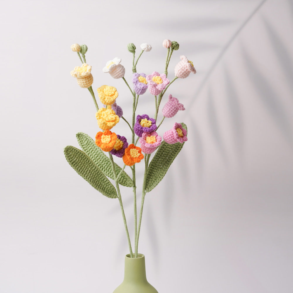 Handmade Knitted Lily of the Valley – Gradient Color (Bouquet Accessory)