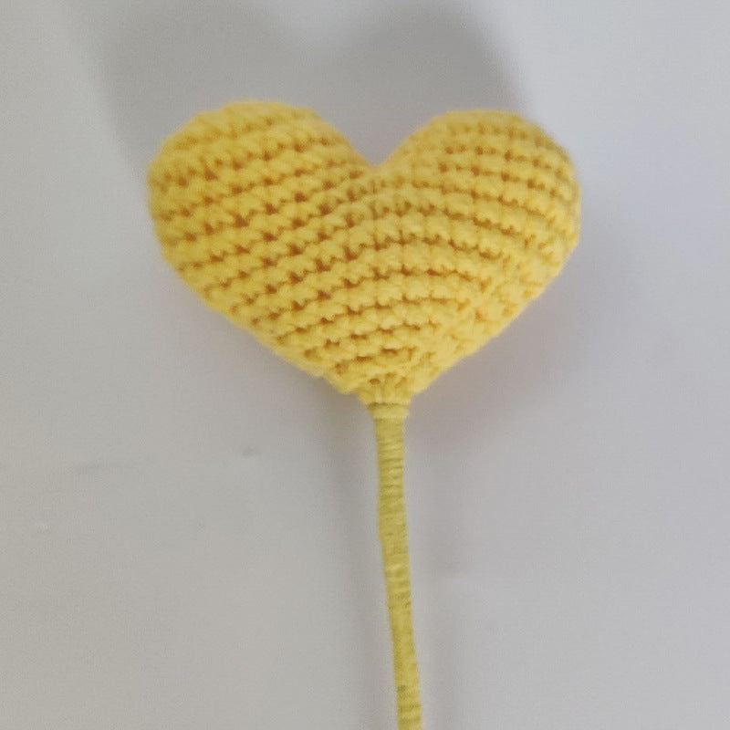 Crochet Heart-Shaped Flowers (Multicolor Options, DIY Floral Arrangement)