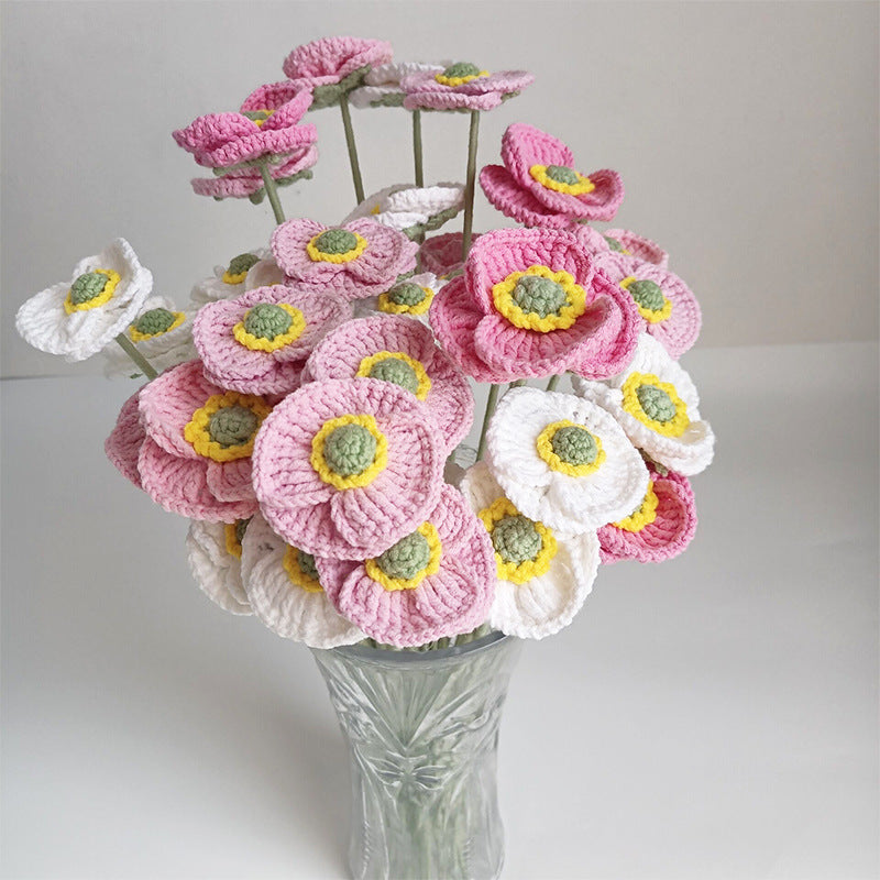 Crochet Poppy Flower (Multicolor Options, DIY Floral Arrangement)