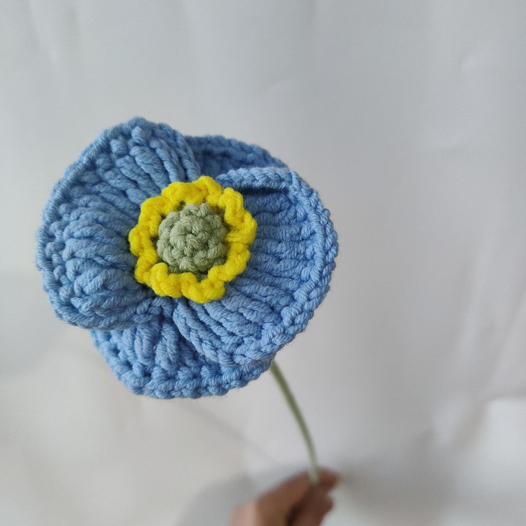 Crochet Poppy Flower (Multicolor Options, DIY Floral Arrangement)