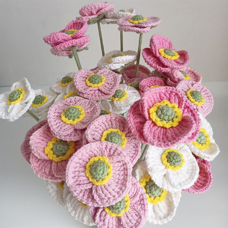 Crochet Poppy Flower (Multicolor Options, DIY Floral Arrangement)