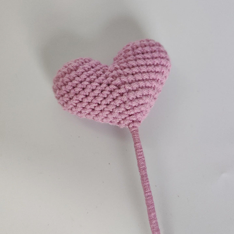 Crochet Heart-Shaped Flowers (Multicolor Options, DIY Floral Arrangement)